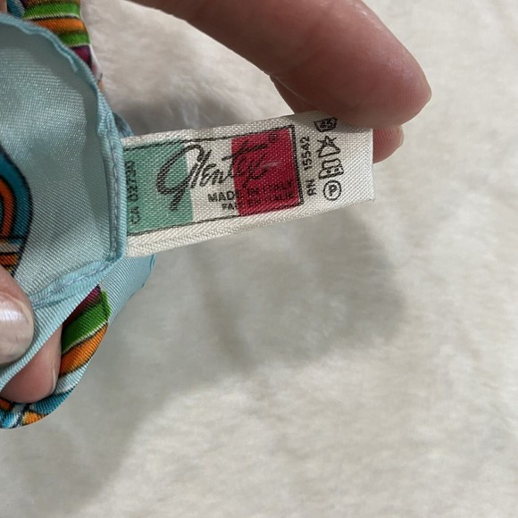 Vtg Glentex Rectangle Scarf 100% Polyester Made in Italy Retro Festival Boho MOD - Picture 3 of 7